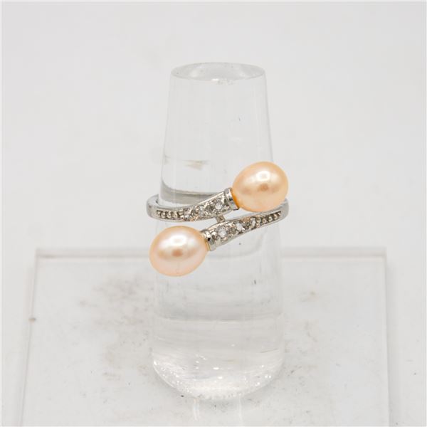 925 STERLING SILVER FRESHWATER PEARL RING SZ 8