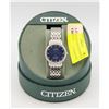 6" CITIZEN SILVER W/ BLUE FACE & SILVER BEZEL