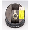 Image 1 : 6" CITIZEN BLACK FACE ECO DRIVE 3 HAND WOMENS