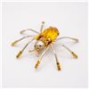 Image 1 : LARGE VINTAGE GOLD TONE SPIDER BROOCH W/ TOPAZ