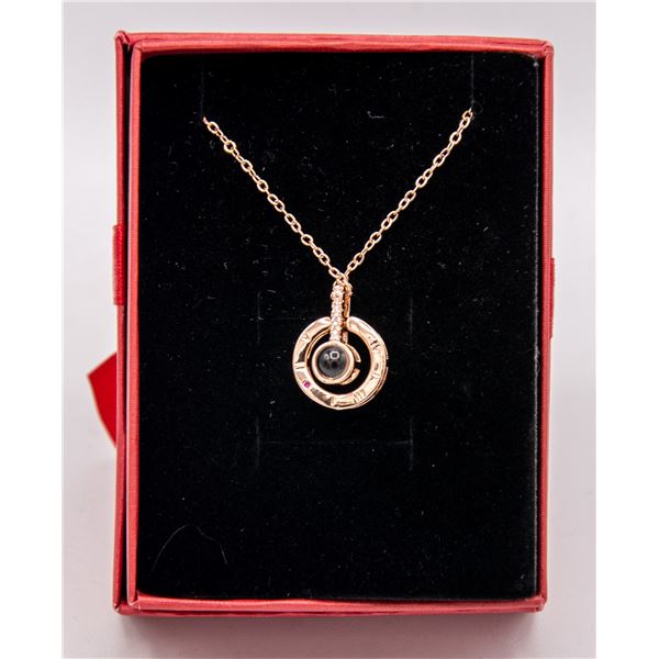 18.5" 925 STERLING SILVER ROSE-GOLD TONE " I