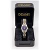 Image 1 : 6" EMBASSY DIAMOND QUARTZ WOMENS WATCH W/ BLUE