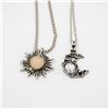 Image 1 : 2 NEW SUN + CRESCENT MOON PENDANTS ON