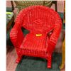 Image 1 : CHILDS VINTAGE RED WICKER ROCKING CHAIR-ESTATE