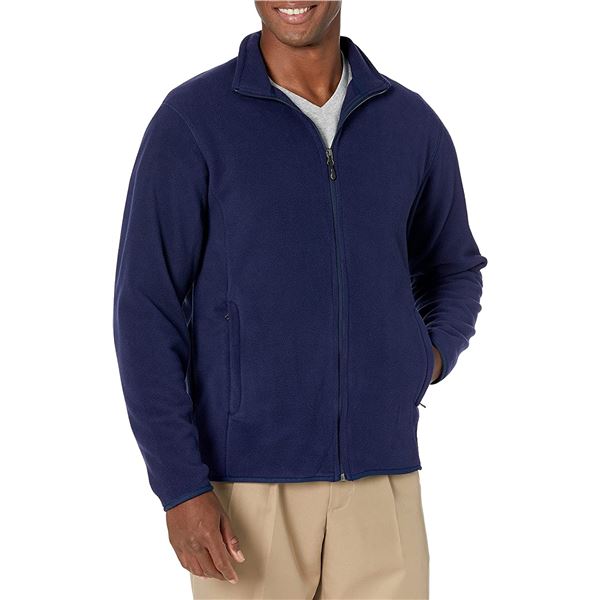 NEW AMAZON ESSENTIALS SIZE MEDIUM BLUE ZIP UP