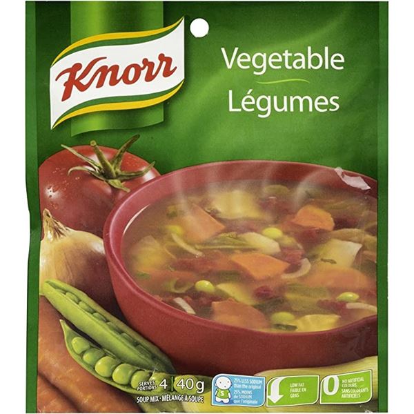 NEW CASE OF 12 KNORR VEGETABLE SOUP MIX - 40G PER