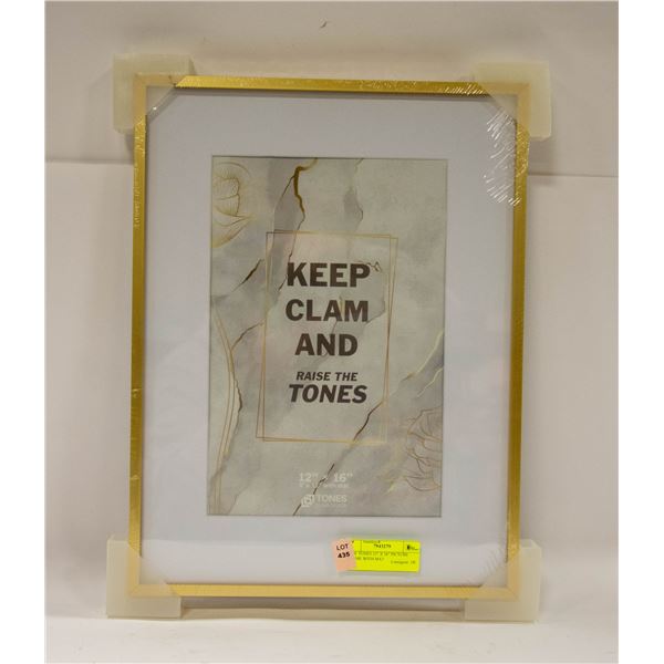 NEW TONES 12  X 16  PICTURE FRAME WITH MAT