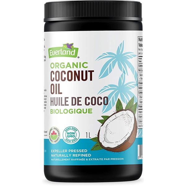 NEW EVERLAND ORGANIC COCONUT OIL 1L