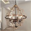 Image 1 : NEW TZOE 6 LIGHT ORB CHANDELIER, RUSTIC BROWN