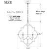 Image 2 : NEW TZOE 6 LIGHT ORB CHANDELIER, RUSTIC BROWN
