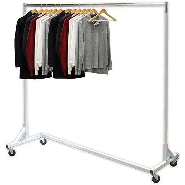 NEW SIMPLE HOUSEWARES Z BASE GARMENT RACK, SILVER