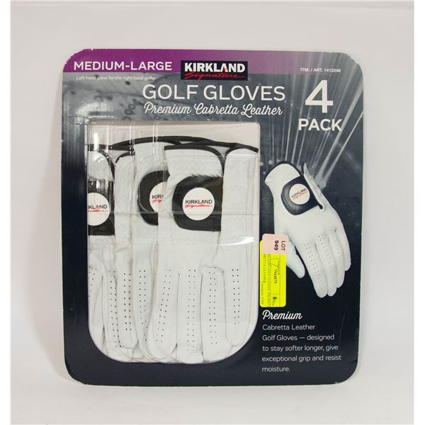 KIRKLAND GOLF GLOVES, PREMIUM CABRETTA LEATHER