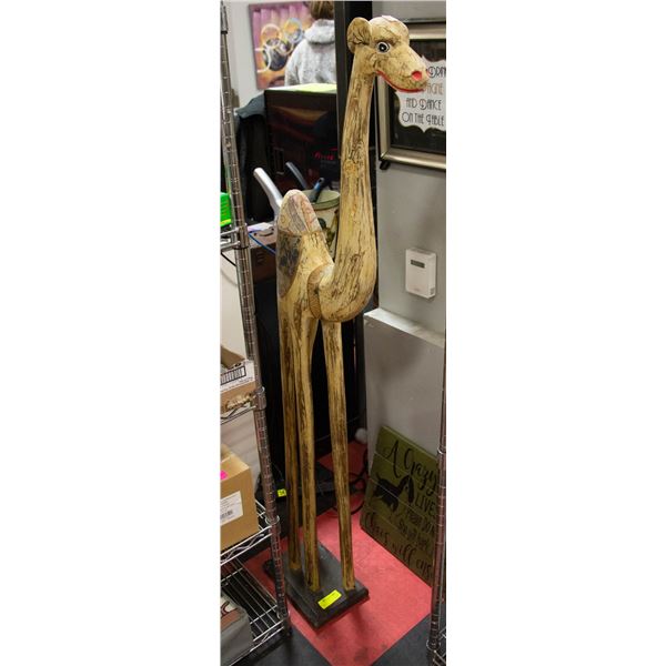 WOOD 4.5 FT TALL CAMEL ORNAMENT