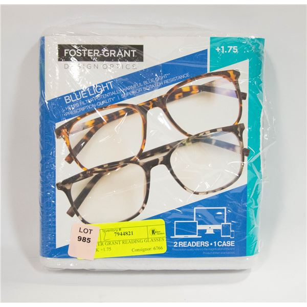 FOSTER GRANT READING GLASSES 2 PACK +1.75