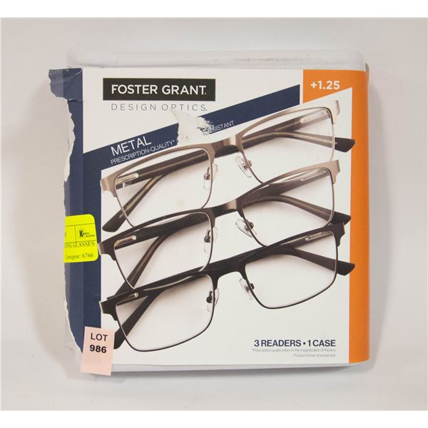 FOSTER GRANT READING GLASSES 3 PACK +1.25