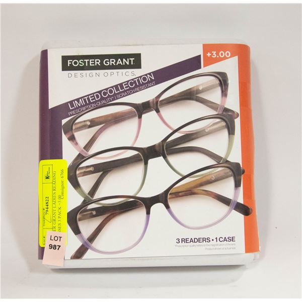 FOSTER GRANT LADIES READING GLASSES 3 PACK +3.00