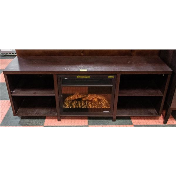 ESTATE DARK WOOD ELECTRIC FIREPLACE TV UNIT