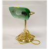 Image 1 : GREEN & BRASS TABLE LAMP H-15"