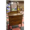 Image 1 : ANTIQUE DRESSER WITH MIRROR APPROX H-62.75" W-19"