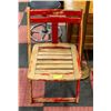 Image 1 : ANTIQUE WOOD BUS STATION WOOD CHAIR-ESTATE