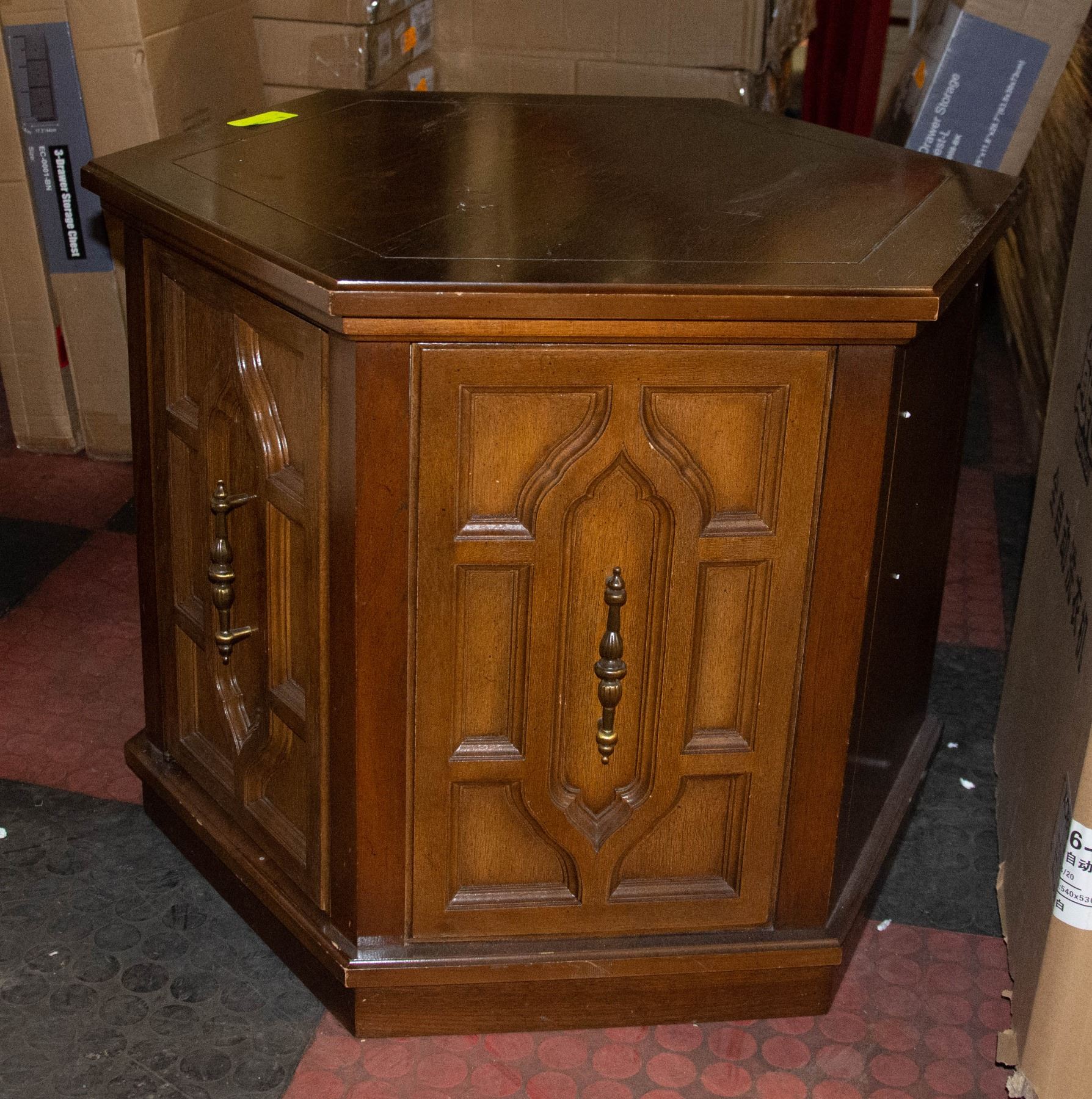 PAIR OF WOOD OCTAGON END TABLES