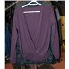 Image 1 : LADIES LULULEMON M/L PURPLE SHIRT - SOME PILING