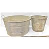 Image 1 : VINTAGE GALVANIZED PAILS- SET OF 2