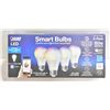 FEIT SMART BULBS 4 PACK, WIFI CONTROLLED