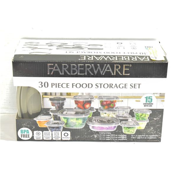 NEW SEALED FARBERWARE 30 PIECE FOOD STORAGE SET