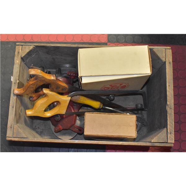 ANTIQUE TOOLS- ASSORTED BOX LOT