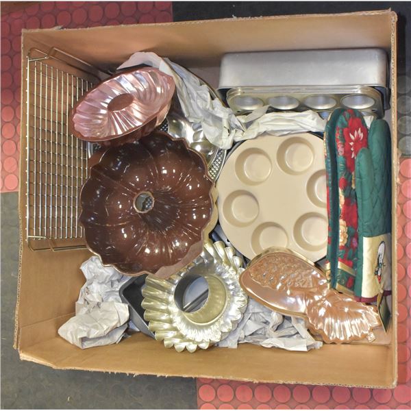 BAKEWARE- ASSORTED BOX LOT