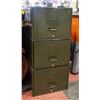 Image 1 : ARMY GREEN METAL FILING CABINET H-37.5" W-17"
