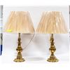 Image 1 : PAIR OF BRASS BASE TABLE LAMPS H-29.5"