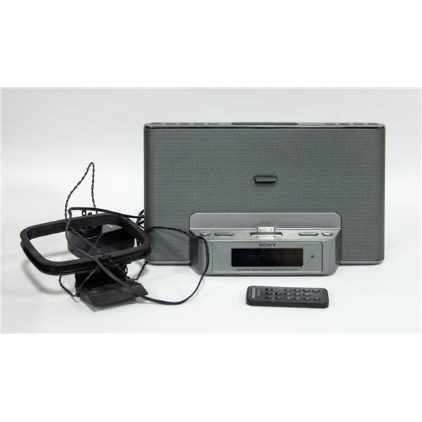 SONY AM/FM 8 ALARM CLOCK AUDIO DOCKING