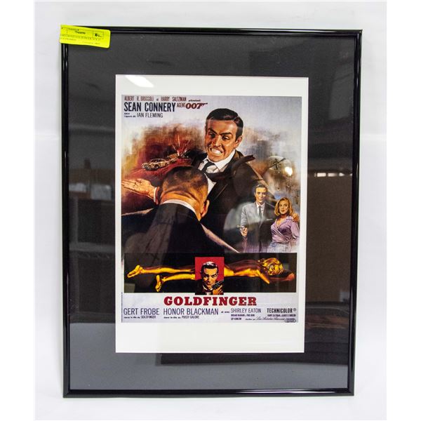 JAMES BOND GOLDFINGER 10 X 15 INCH FRAMED