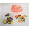 Image 1 : VINTAGE DISNEY FIGURES, PIGGY BANK, SEQUIN