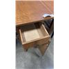 Image 8 : OAK DROPLEAF TABLE WITH STORAGE AND 4 UPHOLSTERED CHAIRS