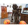 Image 2 : Bronze Figural Art Glass Shaded Table Lamp