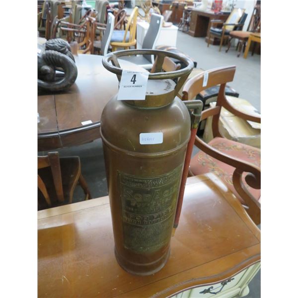 Vintage Brass Fire Extinguisher