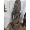 Image 2 : Carved African Tribal Woman Figure w/Basket