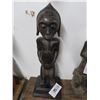 Image 1 : Carved African Man Holding Belly Tribe Figure - 18"