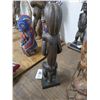 Image 2 : Carved African Woman Holding Belly Tribe Figurine - 16"