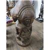 Image 2 : Carved 3 Headed Tribe Figure - 15"