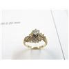 Image 2 : 14K YG Diamond Ring w/One Round Diamond and 14 Round Cut