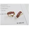 Image 2 : 14K YG Ruby and Diamond Earrings w/20 Marquise Rubies and