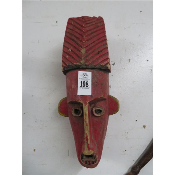 African Carved Hand Painted Tribal Mask - 20"