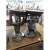 Image 2 : 2-African Carved Pedestal - 18" - 2 X $