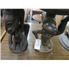 Image 2 : 2-African Carved Pedestal - 12"/16" - 2 X $