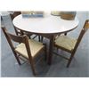 Image 1 : Round Oak Dining Table w/4 Chairs