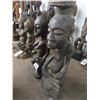 Image 3 : 2-African Carved Man/Woman/Child - 17" - 2 X $